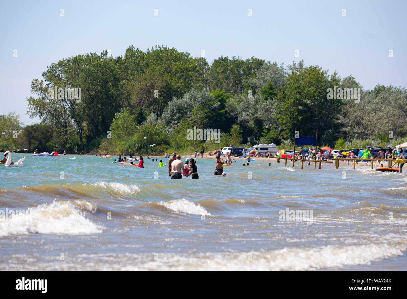 Port Colborne, Ontario /Canada August 2019 People Enjoying Summer At