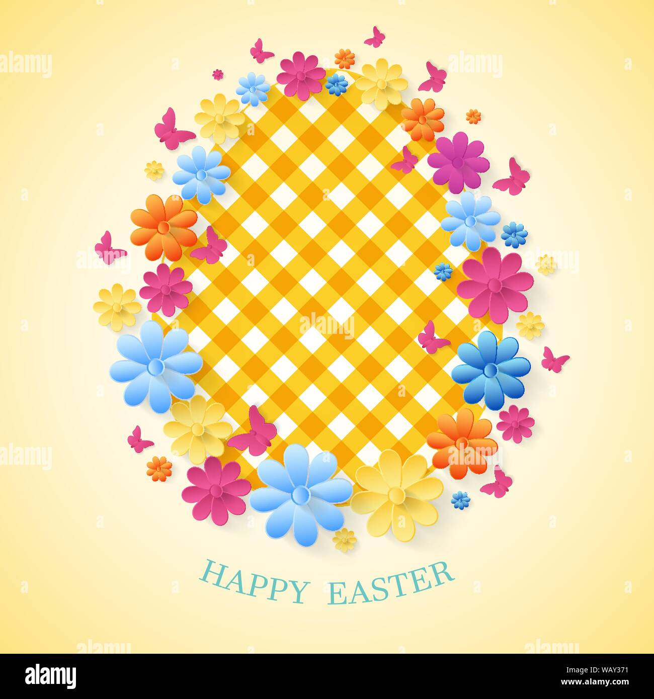 Happy Easter Day greeting card.Vector eps10 Stock Vector