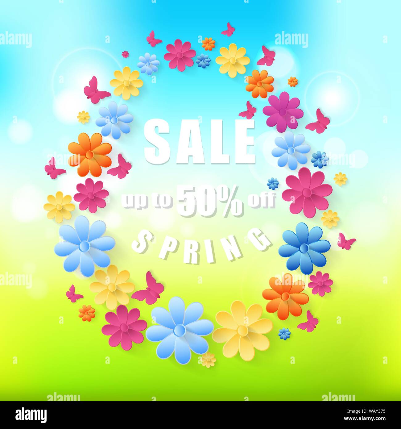 Spring sale background Vector eps10 Stock Vector