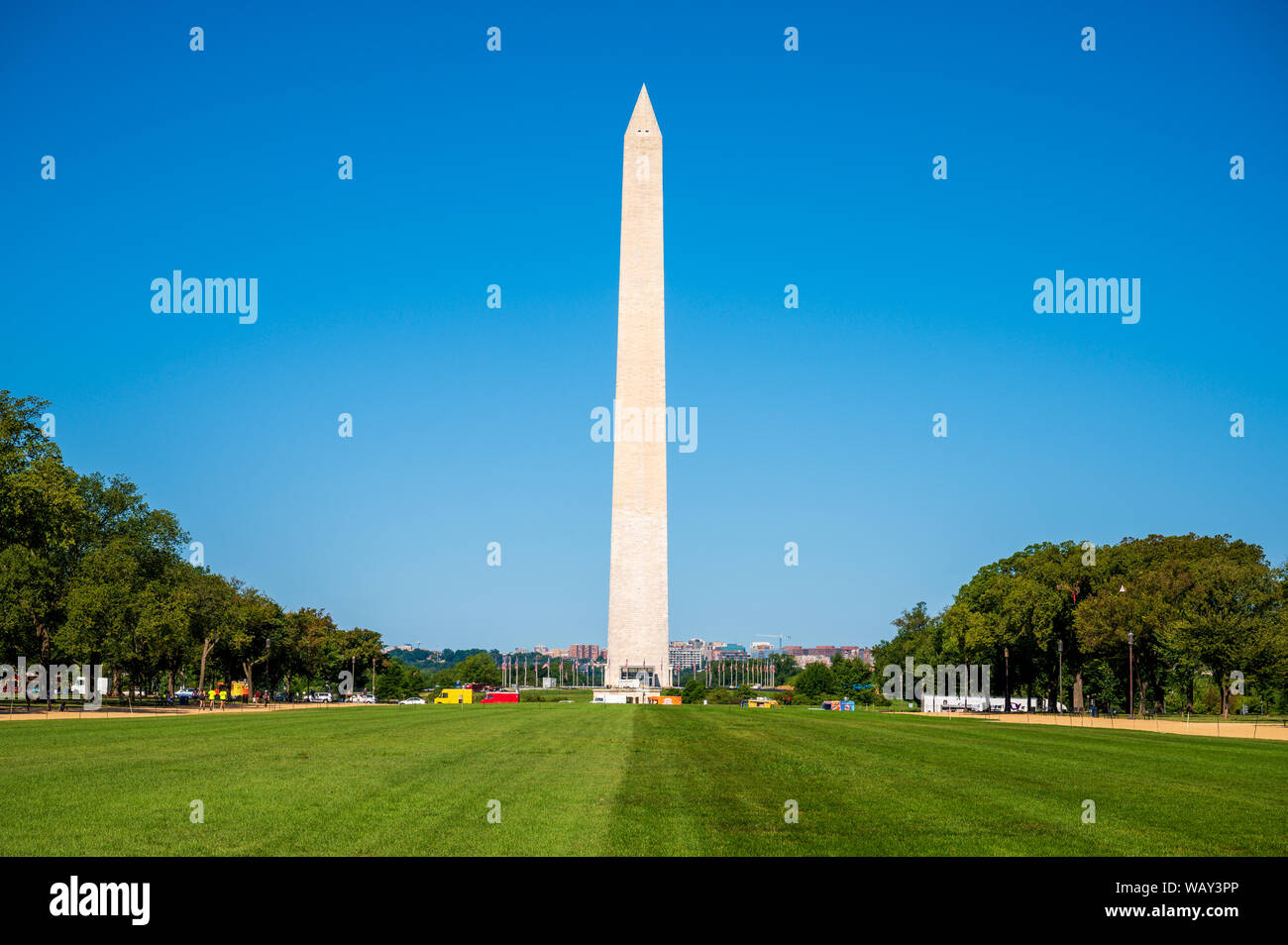 Washington Memorial on National Mall in US capital city Washington DC Stock Photo