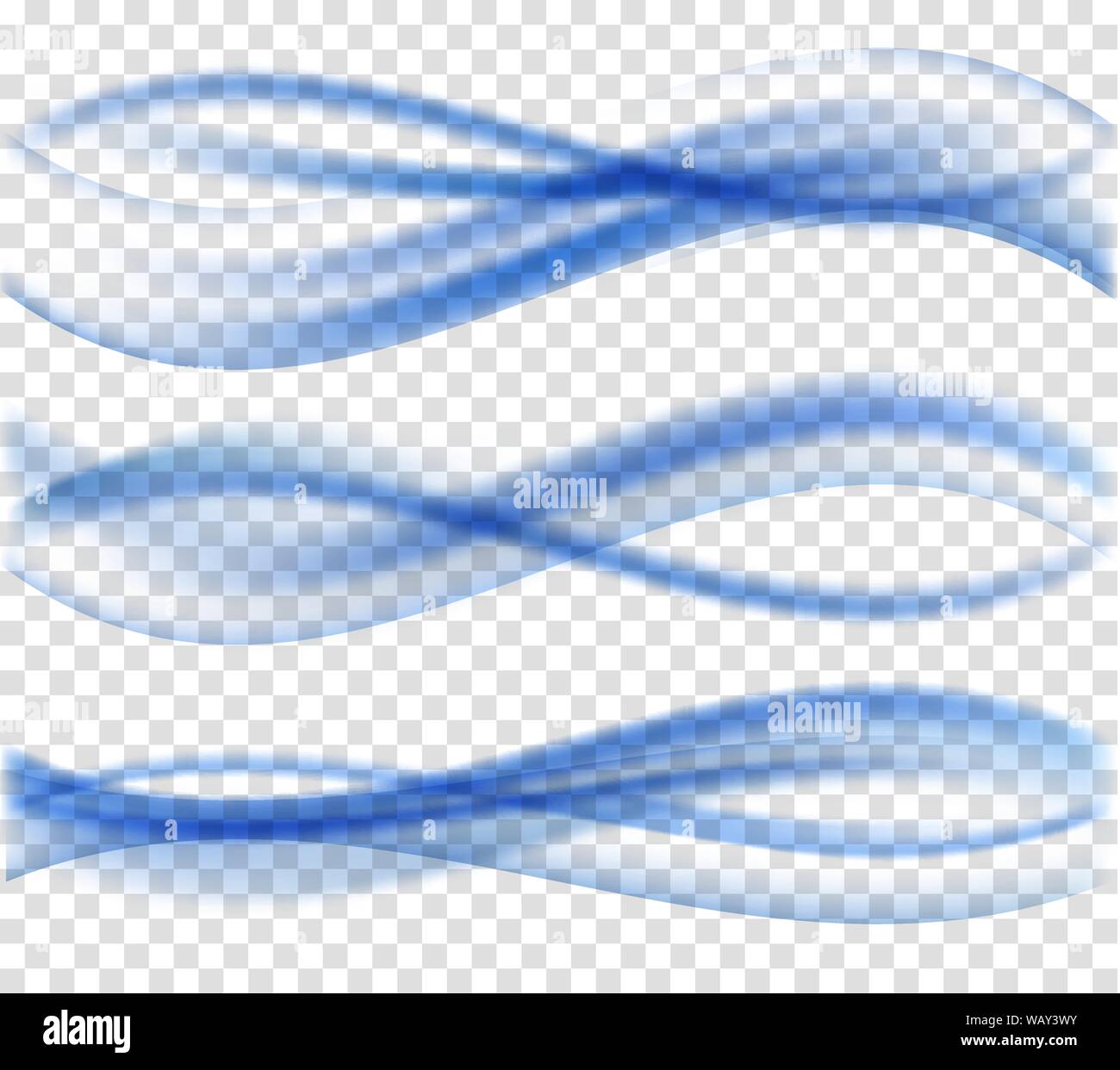 Abstract Blue Wave Set on Transparent Background Stock Vector Image ...
