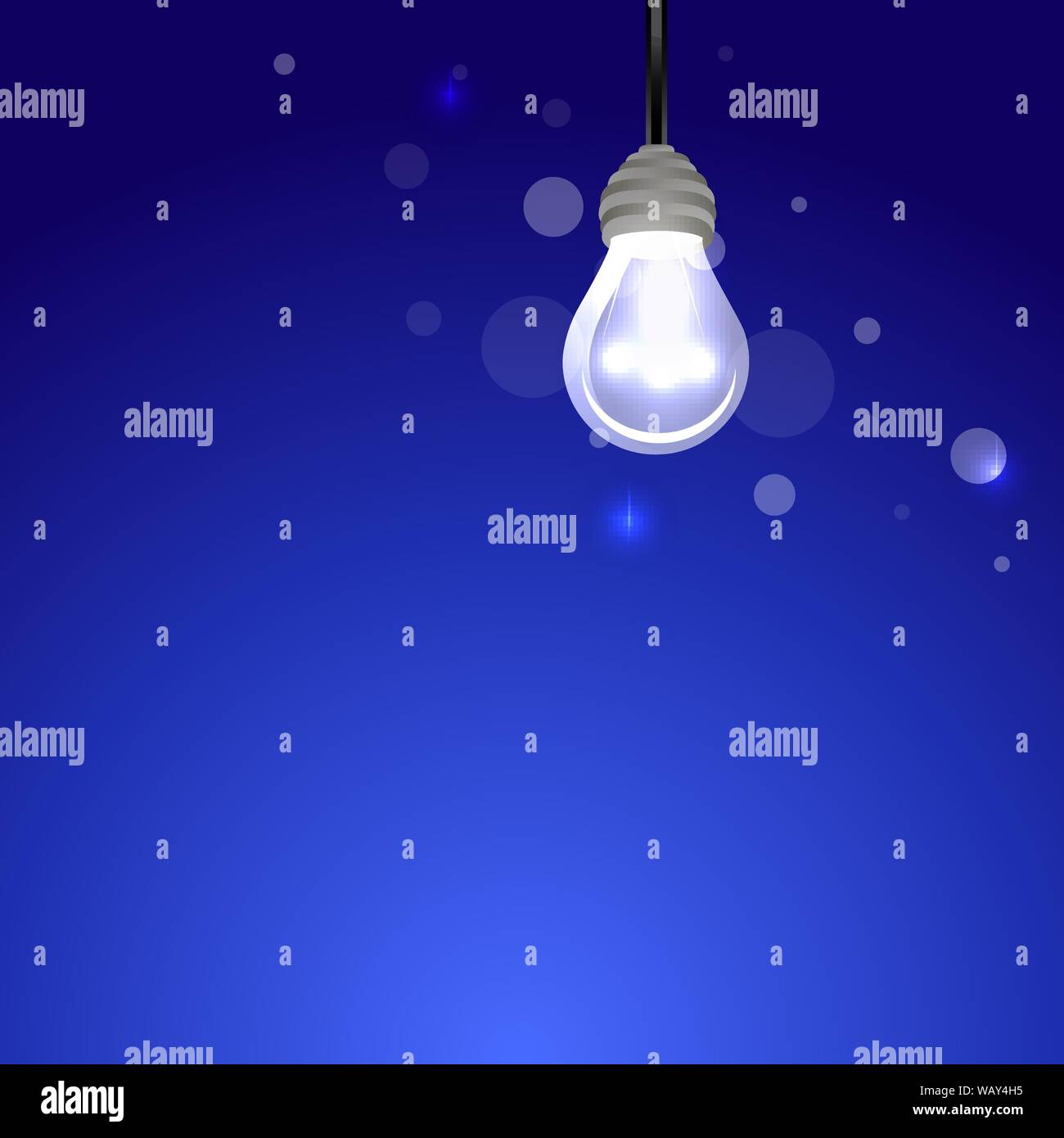 Creative idea poster with lamp creative cartoon illustration for web and print Stock Vector