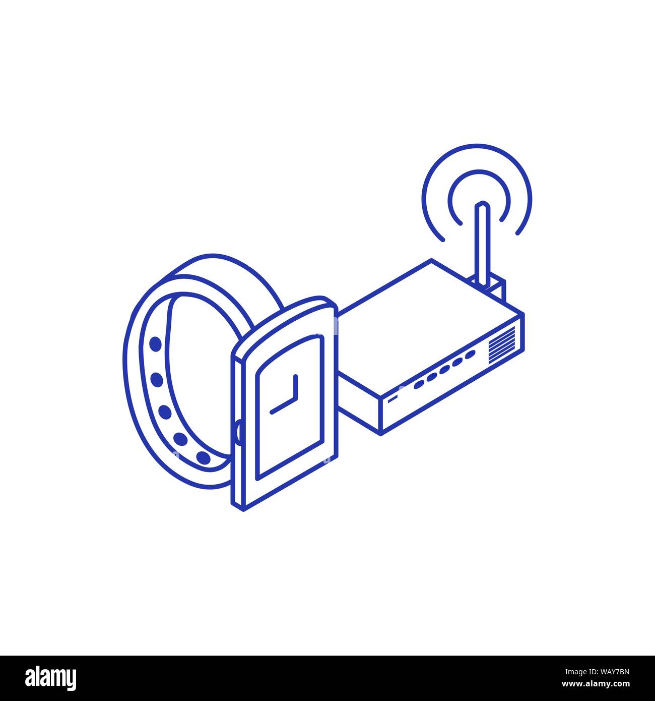 smartwatch device with router technology vector illustration design ...