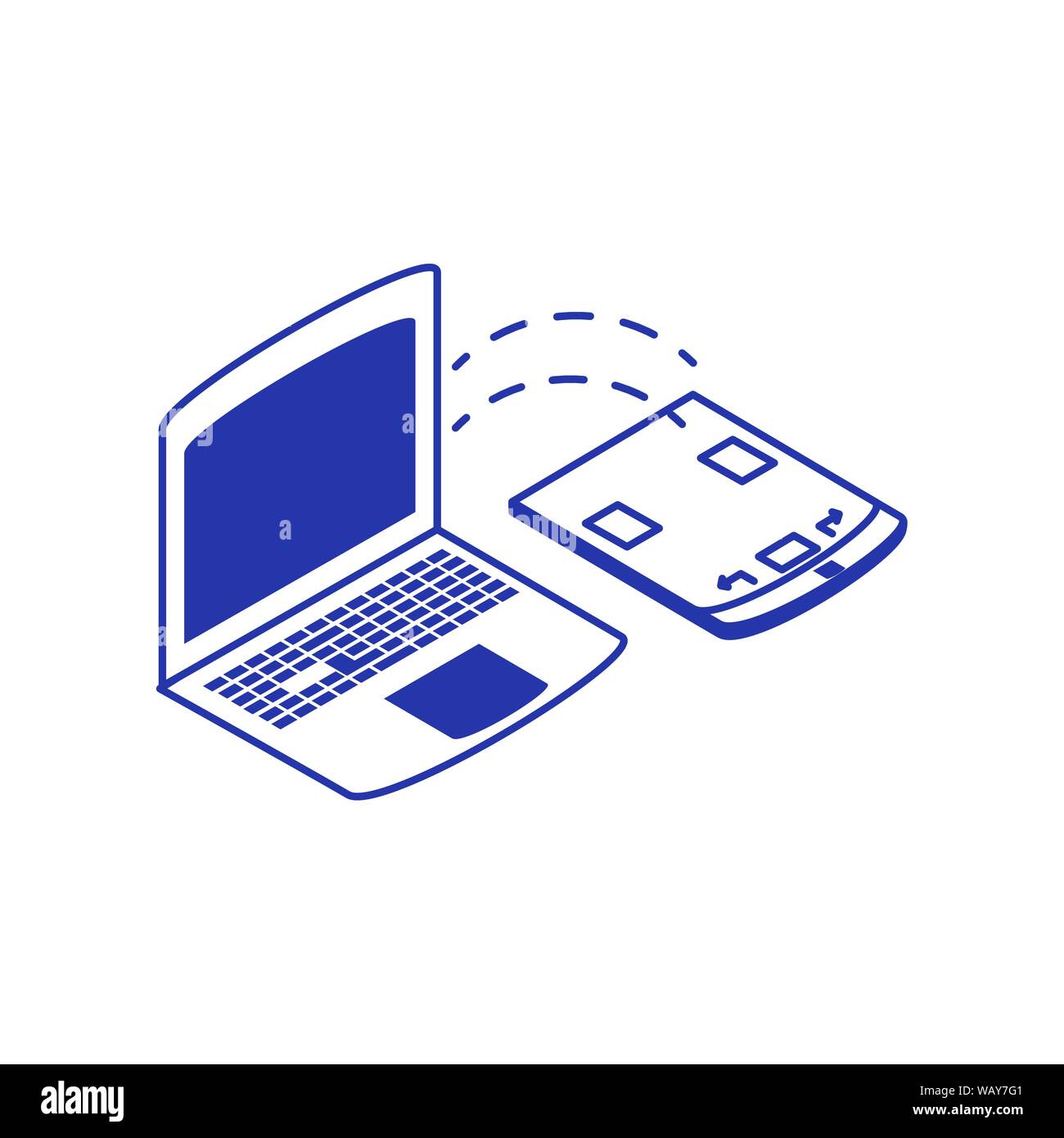 laptop computer with design teblet vector illustration design Stock ...