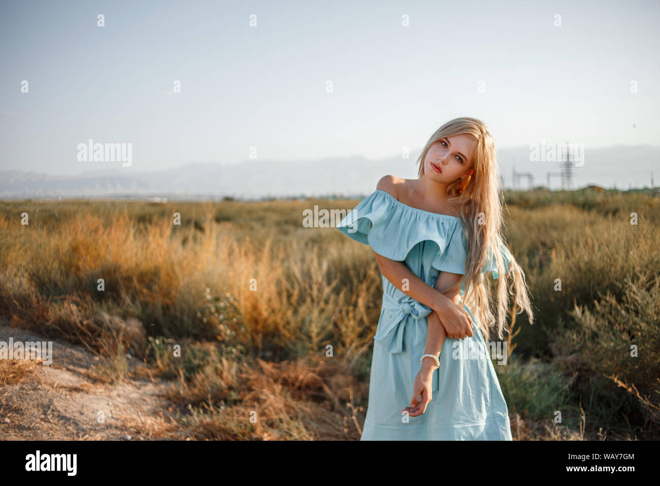 young beautiful caucasian blonde girl 
