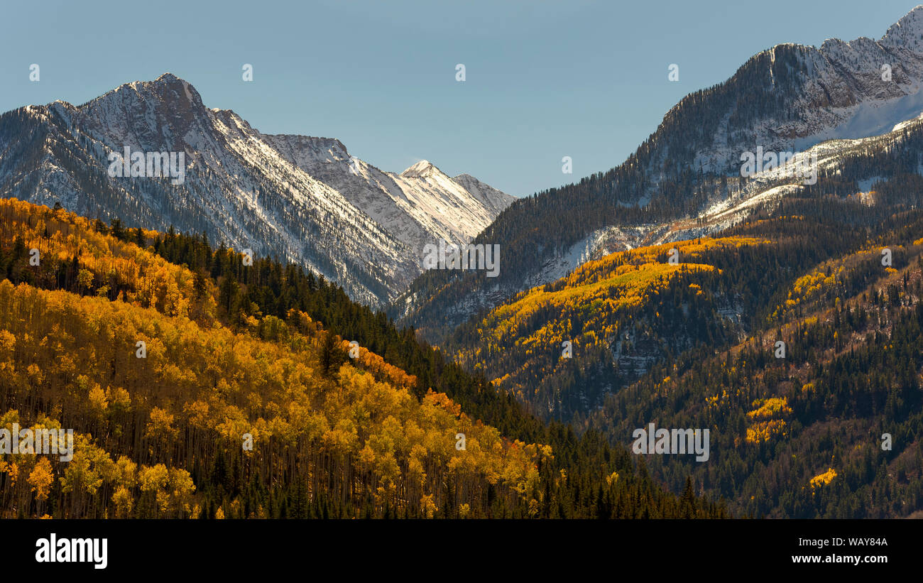 Mountain pass in Colorado during Autumn Stock Photo