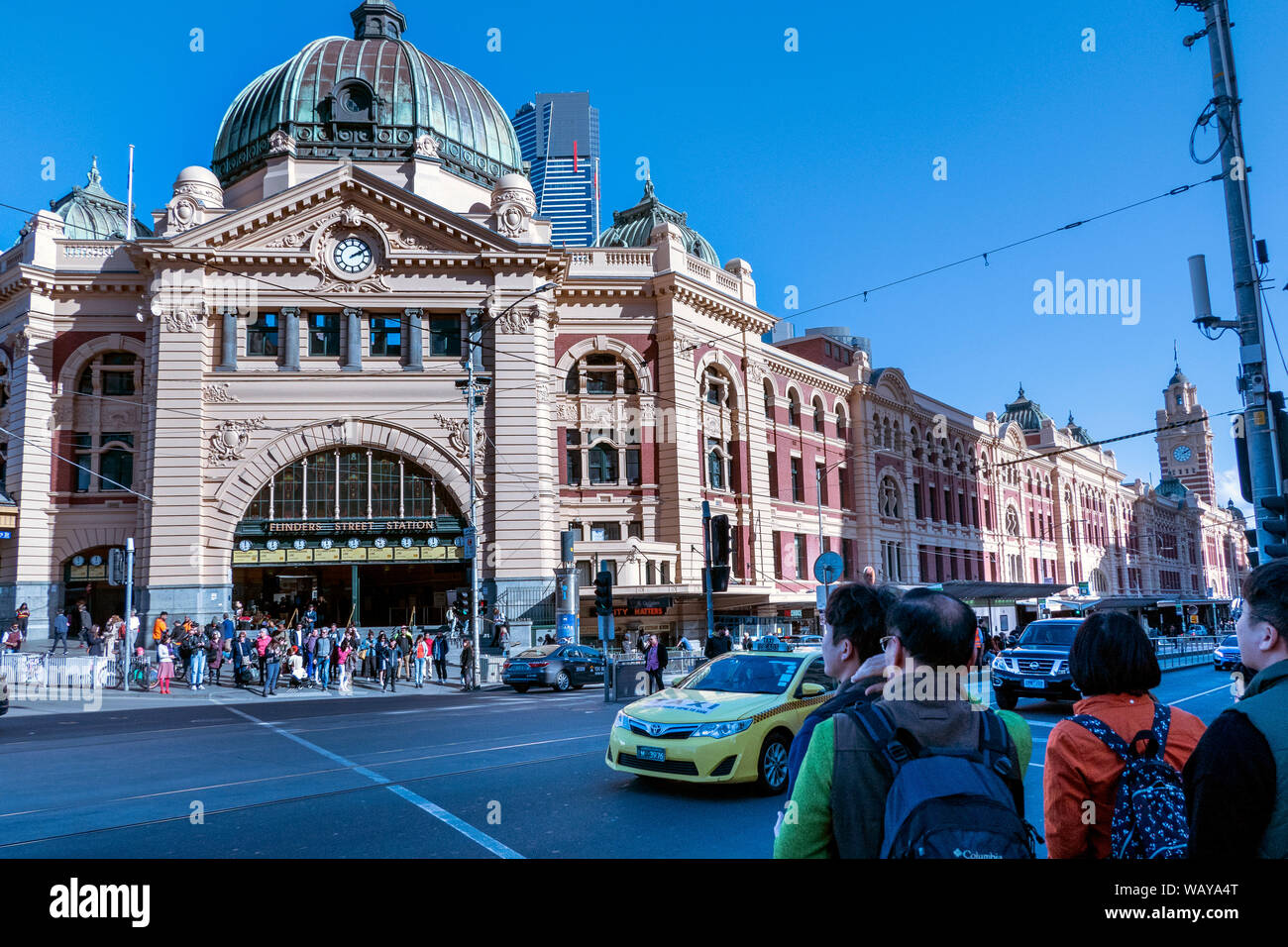 Flinders Street Station with landmark clocks Melbourne Victoria