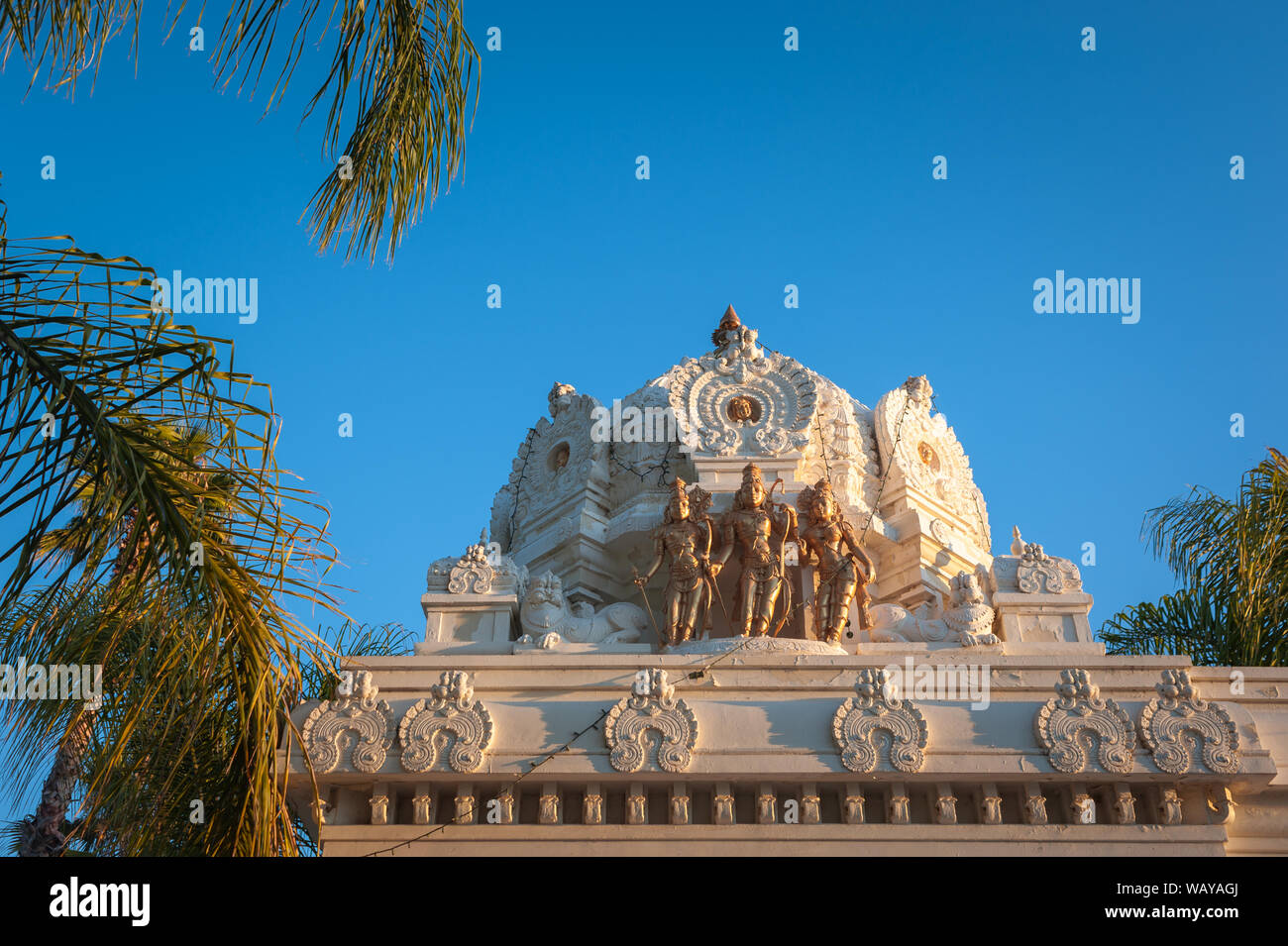 Malibu Hindu Templed photographed during sunset time in Calabas, CA Stock Photo