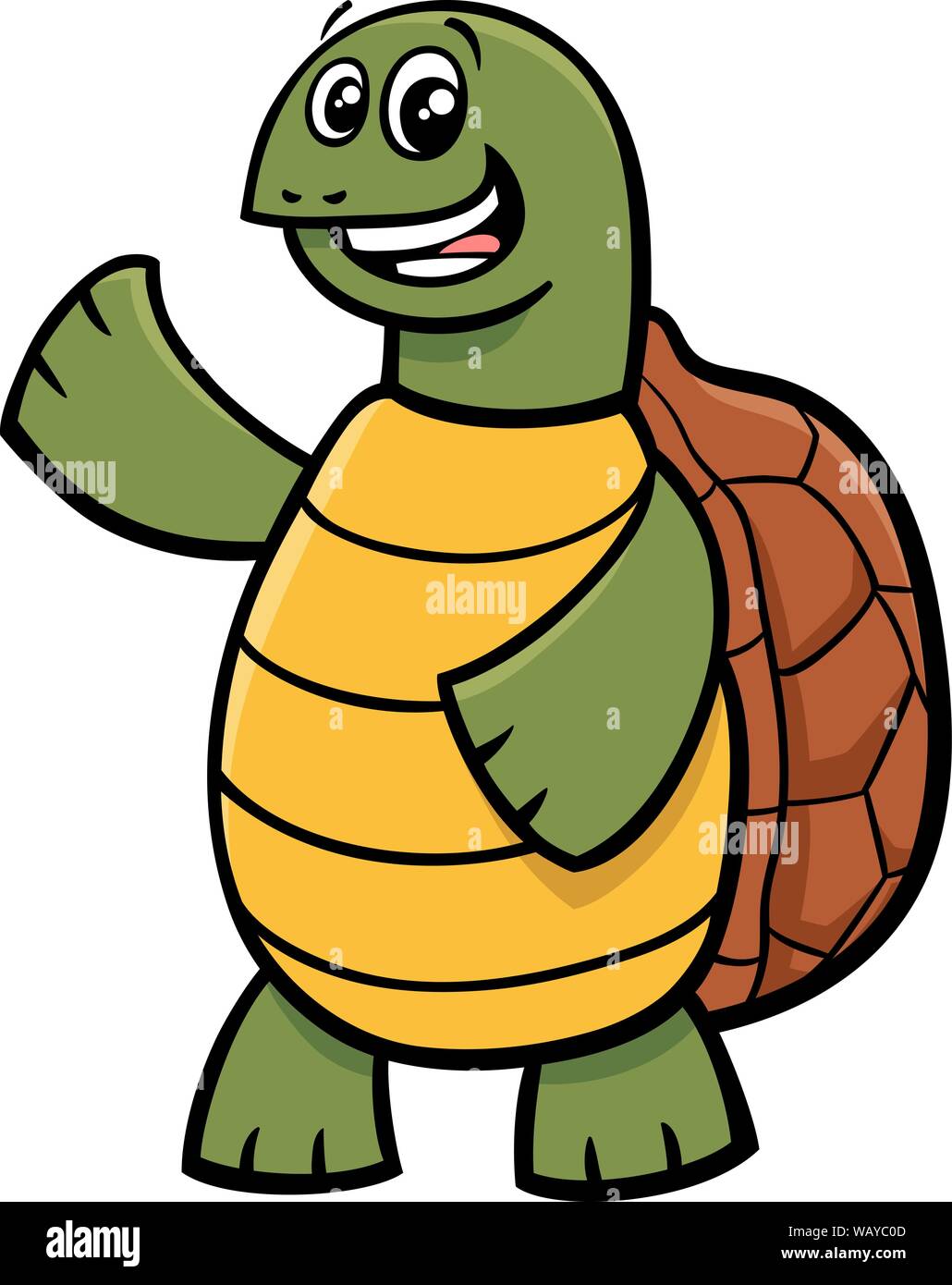 Cartoon Illustration of Happy Tortoise Comic Animal Character Stock Vector