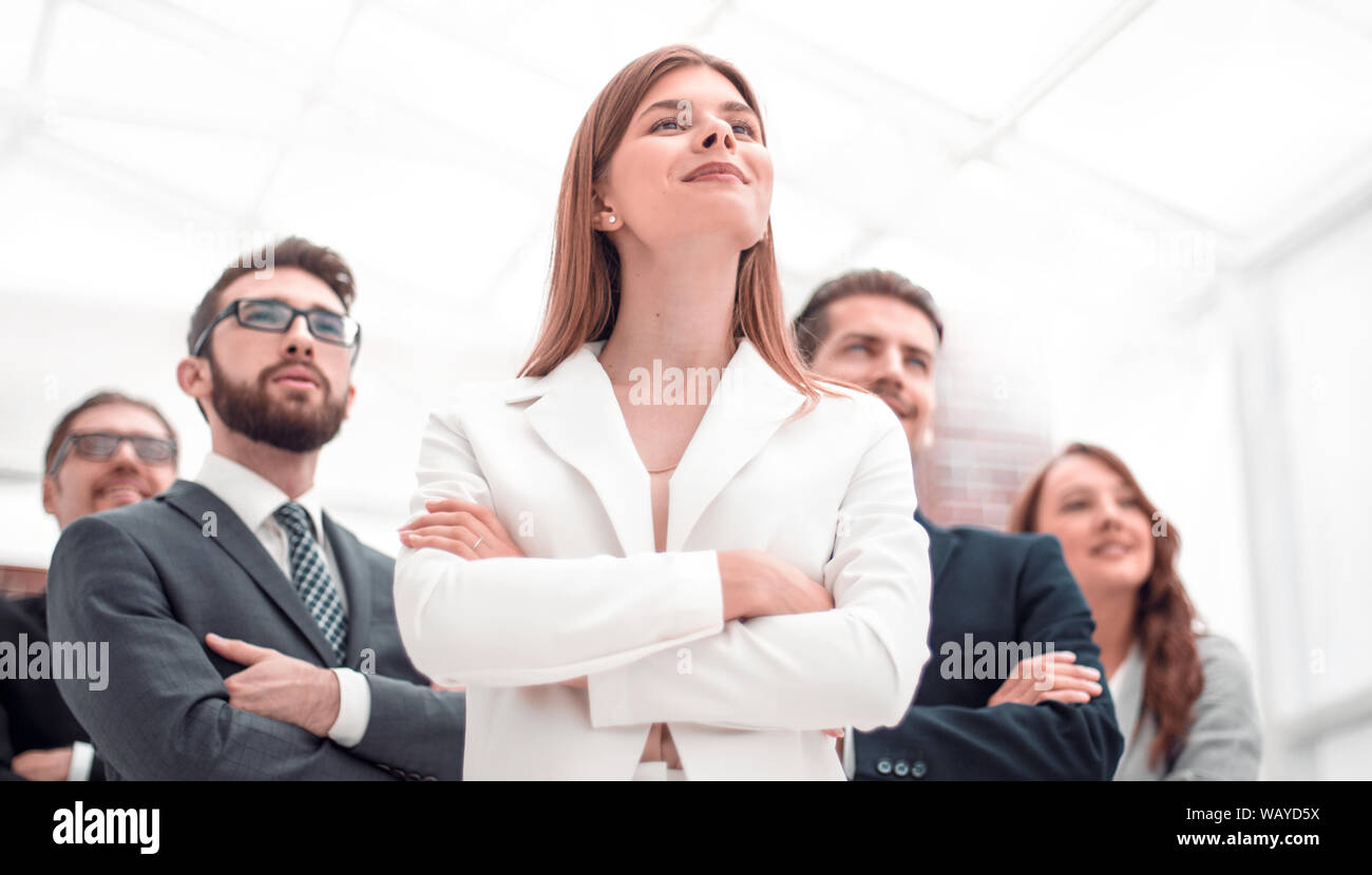 successful business team standing in the office Stock Photo - Alamy