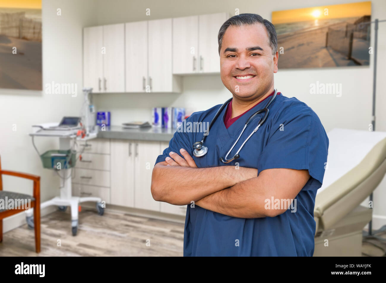 Young hispanic man in doctors hi-res stock photography and images - Alamy