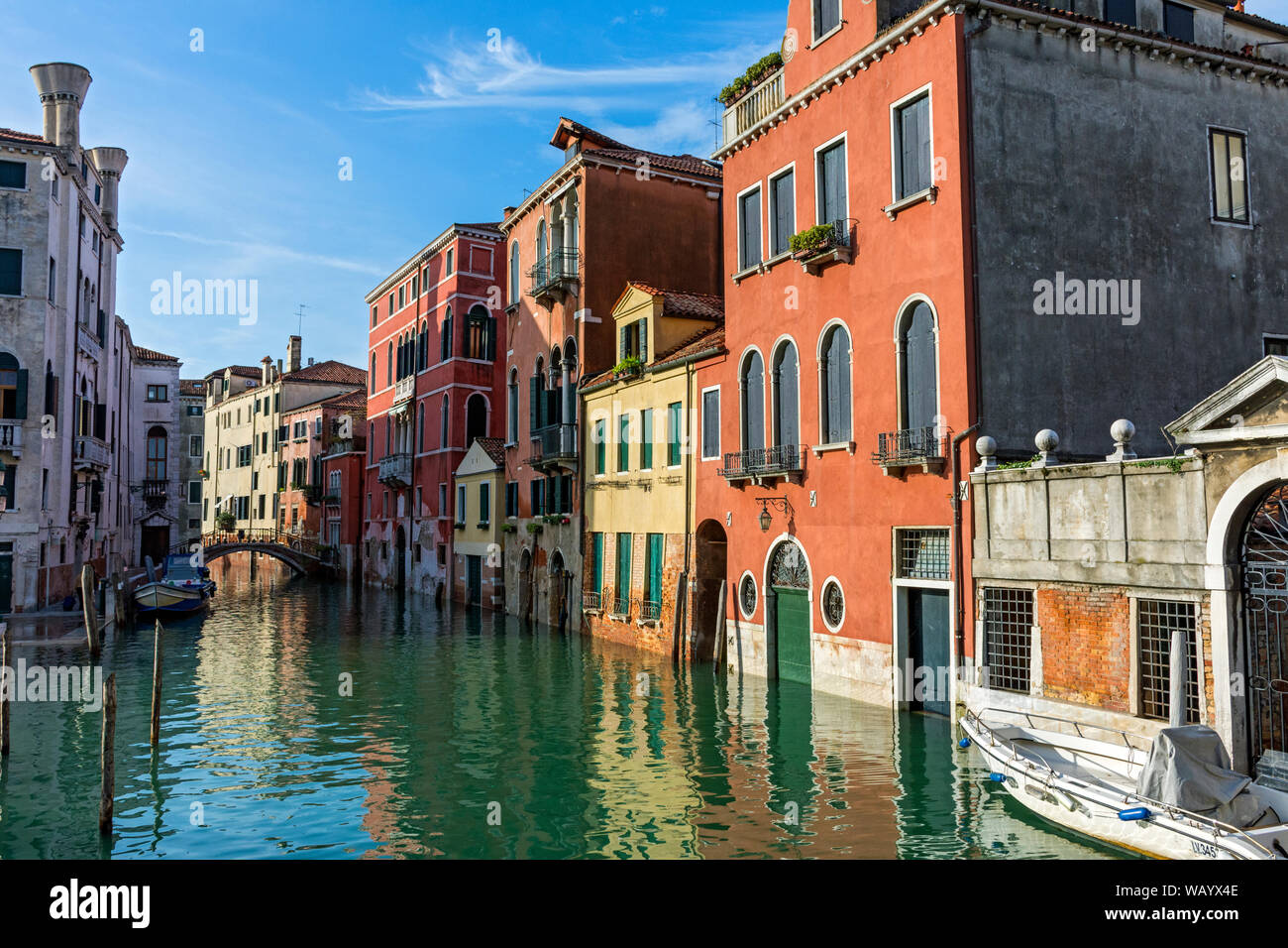 The Rio dei Mandicanti from the Ponte Cavallo bridge, at the Campo Santi Giovanni e Paolo, Venice, Italy Stock Photo