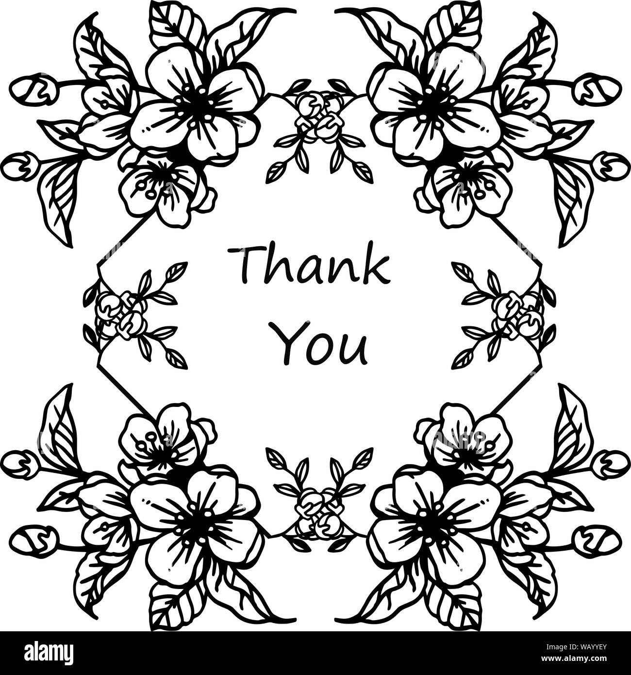 Beautiful style floral frame in black and white colors, for pattern of