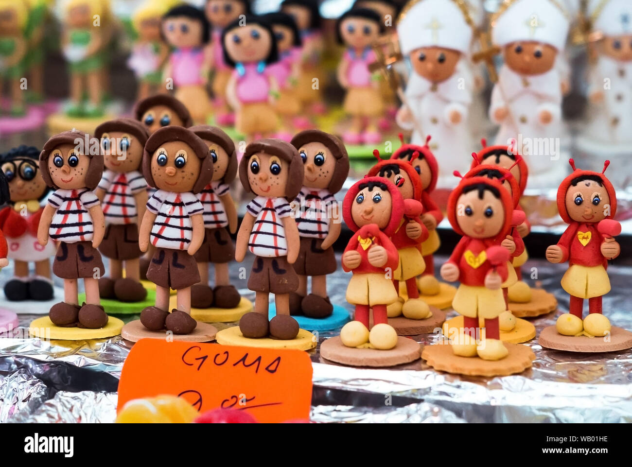 Candy sweets alfeniques chavo del ocho of the Day of the Dead celebration of Mexico Stock Photo