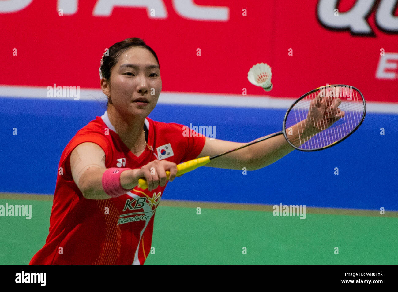 Sung Ji Hyun of Korea during the BWF World Badminton Championships 2019, Womens Singles Round 16