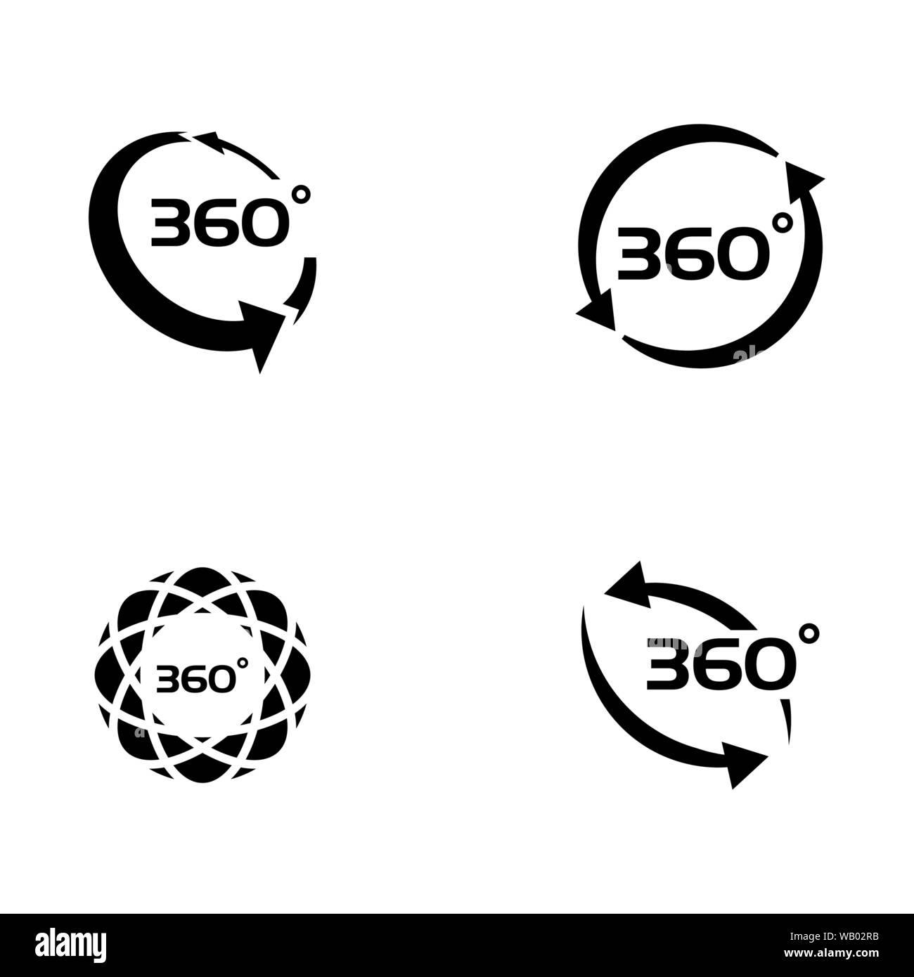 360 Degree View Related Vector Icons design template Stock Vector