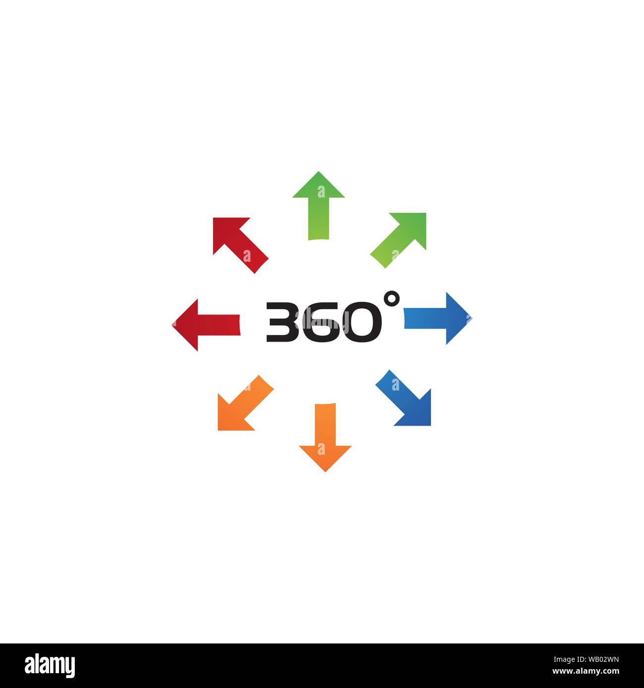 360 Degree View Related Vector Icons design template Stock Vector Image ...