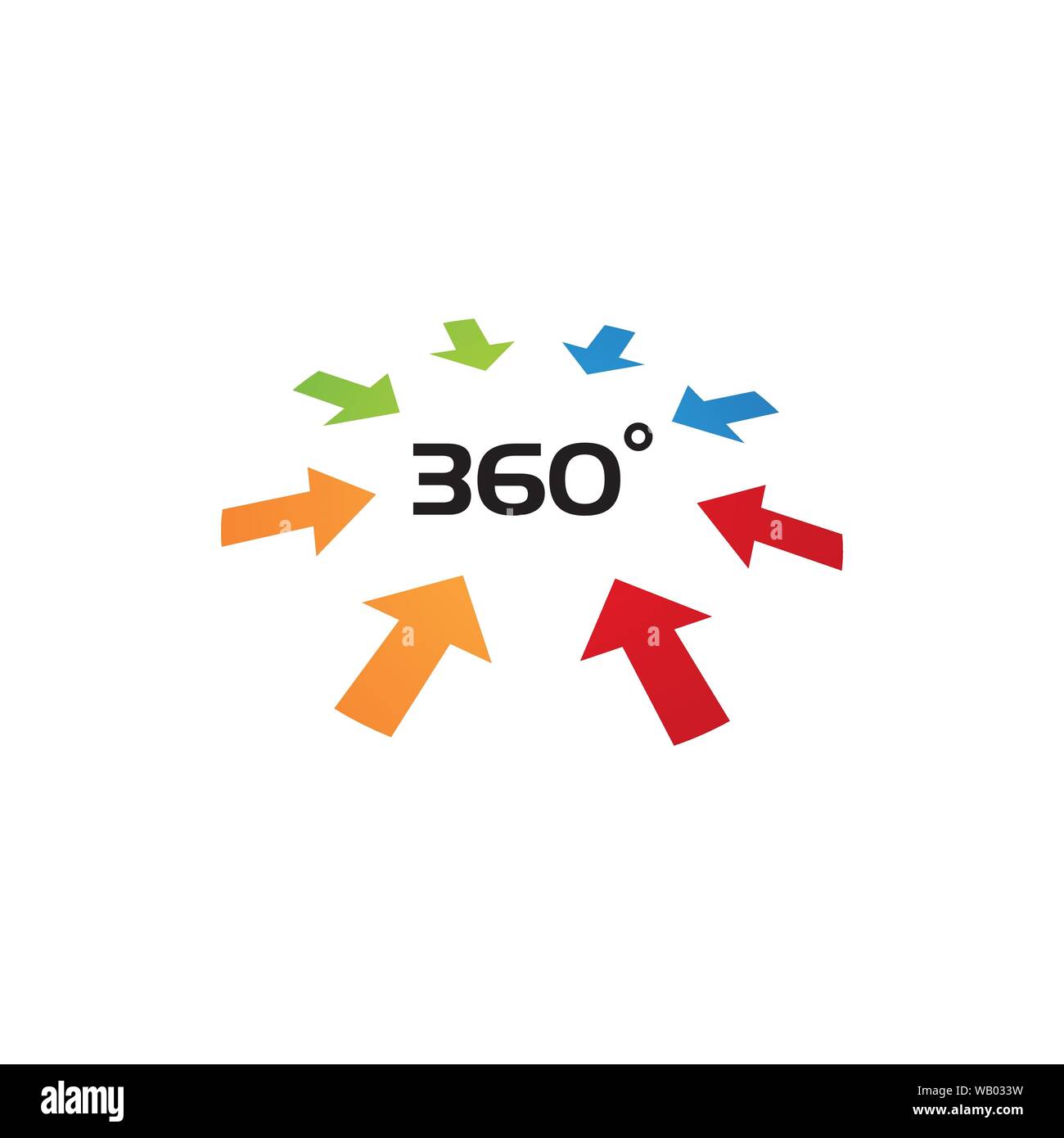 360 Degree View Related Vector Icons design template Stock Vector