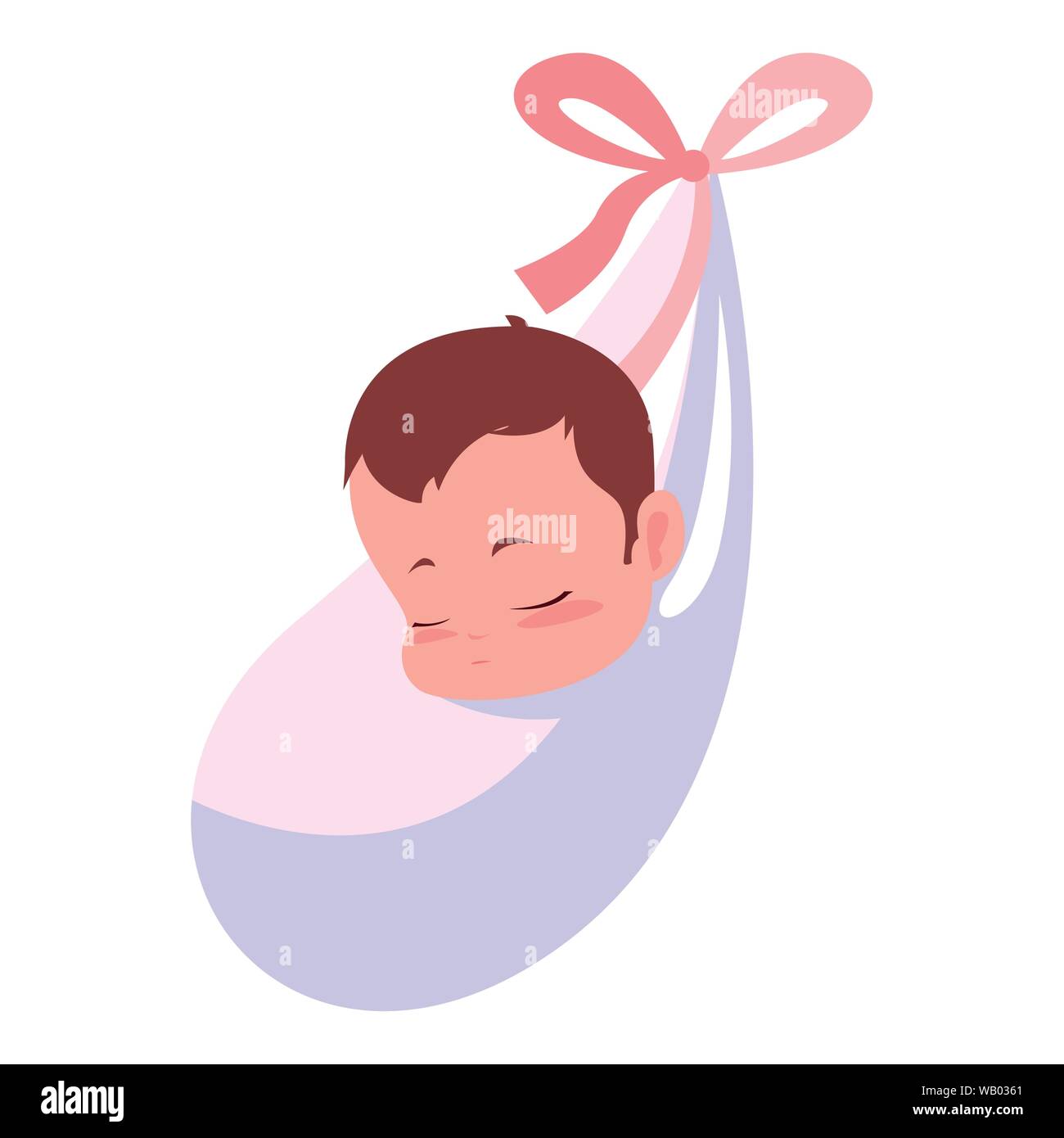 cute baby wrapped in blanket vector illustration Stock Vector Image