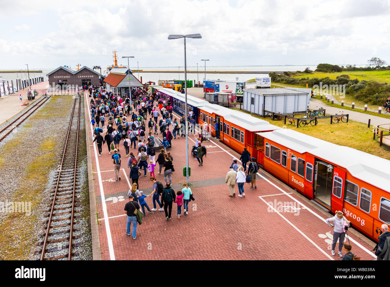 Langeoog Bahnhof train station panorama Stock Photo - Alamy