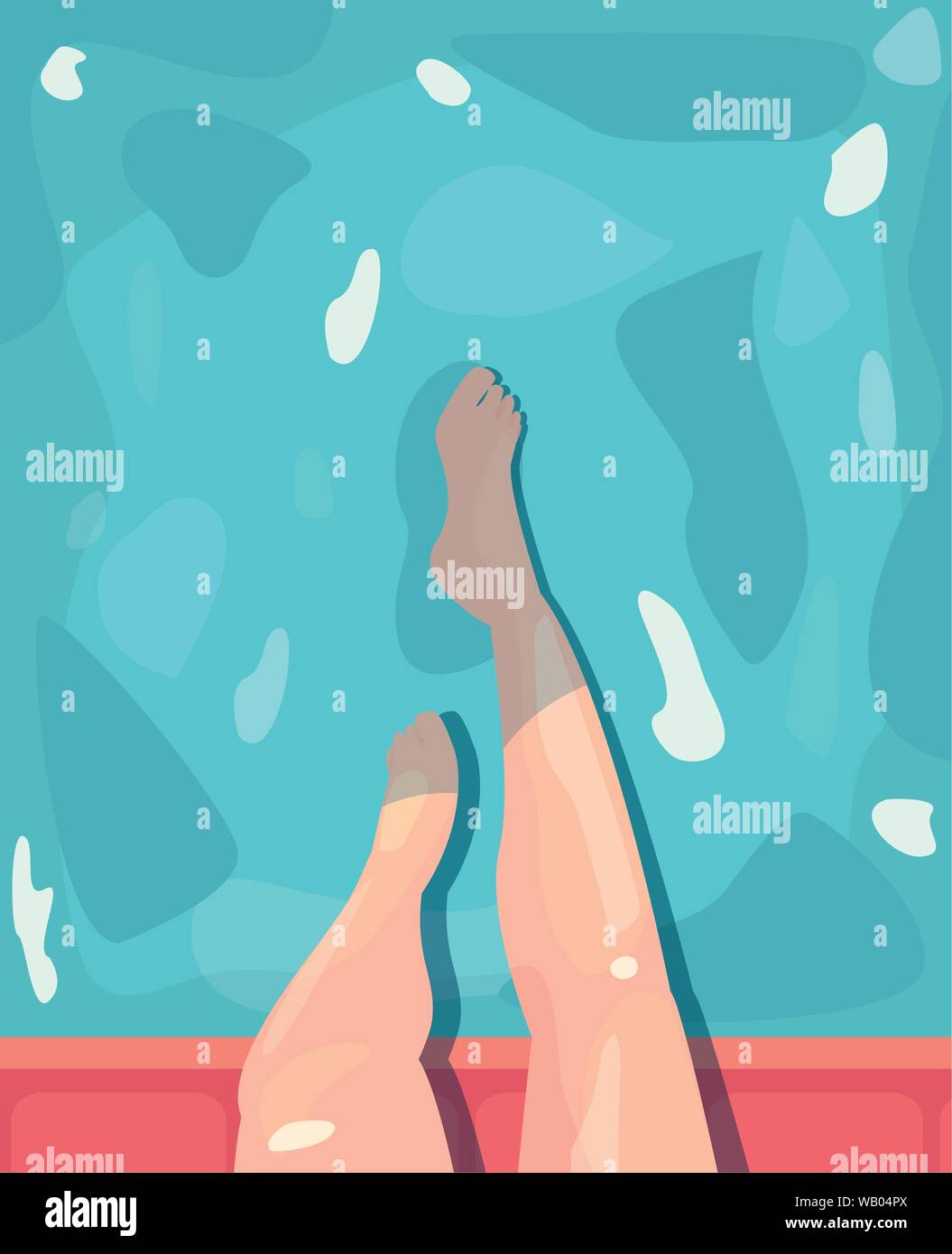 Woman relaxing swimming pool Stock Vector Images - Alamy