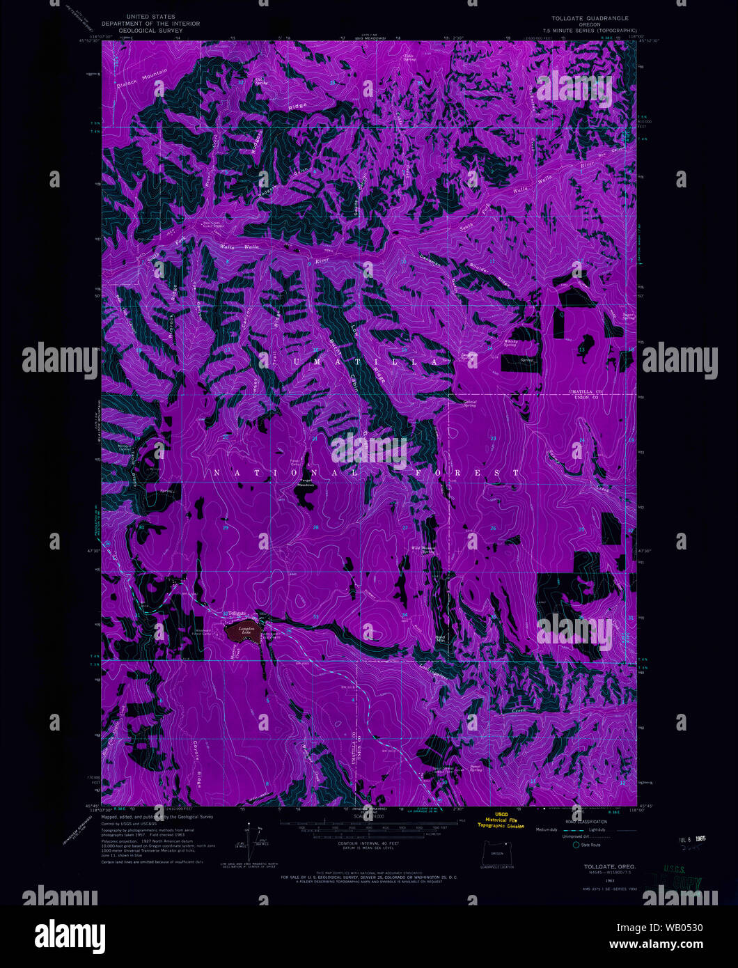 USGS Topo Map Oregon Tollgate 281849 1963 24000 Inverted Restoration