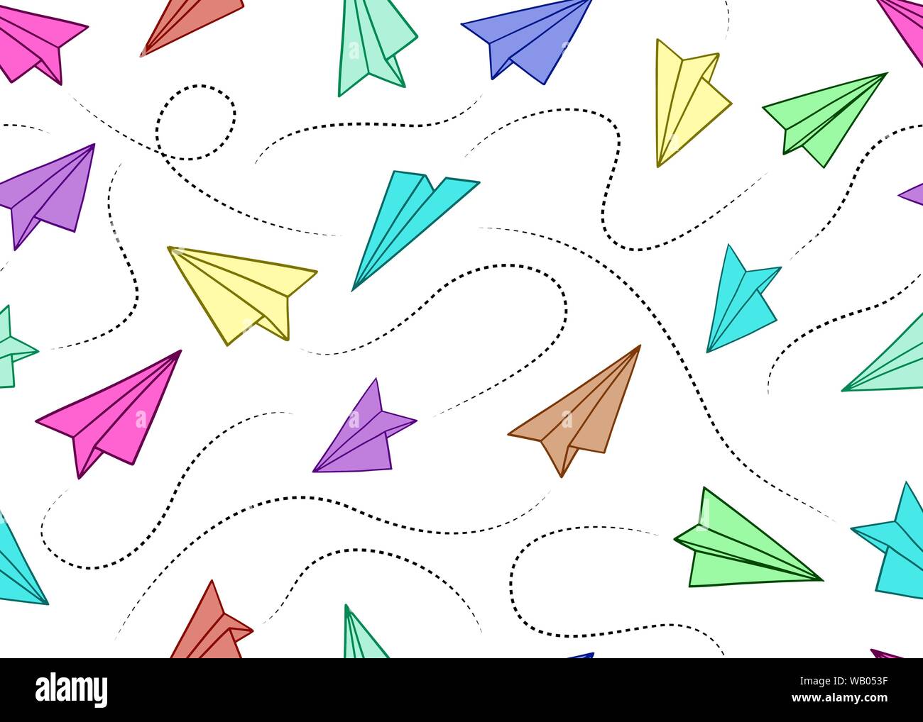 Paper planes seamless pattern. Vector illustration background. For ...