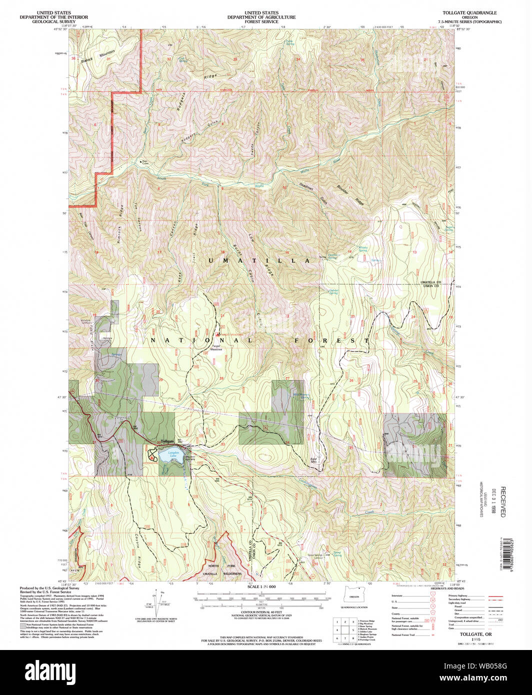 Map of tollgate oregon Cut Out Stock Images & Pictures Alamy