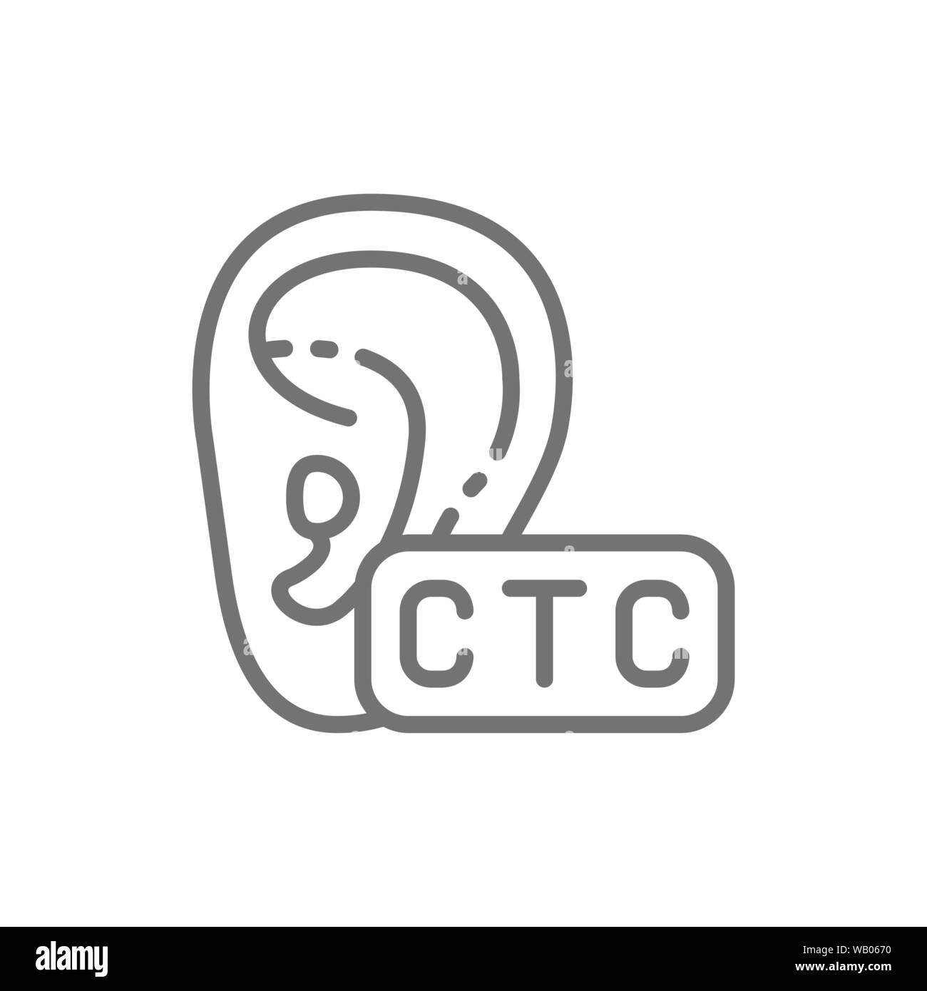 Cross The Counter Hearing Aid, CTC line icon Stock Vector Image & Art ...