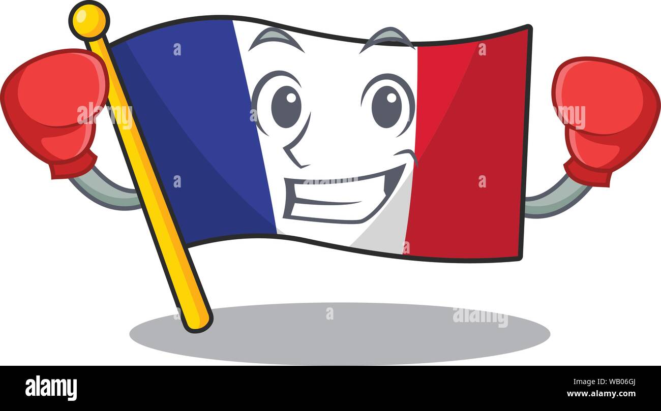 Boxing flag france fluttered on character pole Stock Vector Image & Art ...