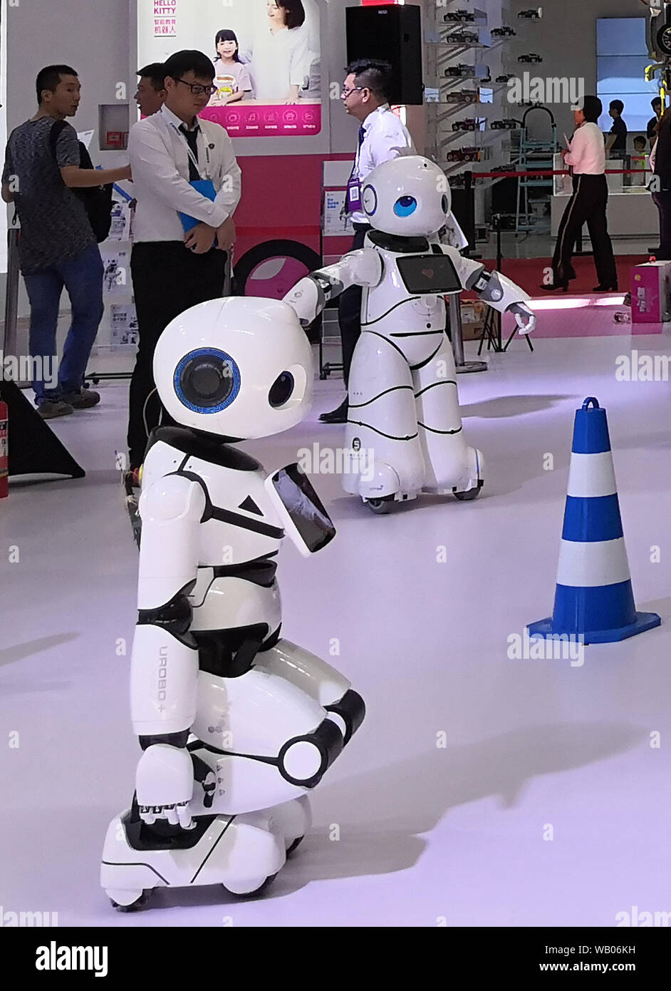 Beijing, China. 23rd August, 2019. World robot conference takes place at  Yichuang international convention and exhibition center on August 23,  2019.More than 700 sets of latest technological achievements, applied  products and solutions