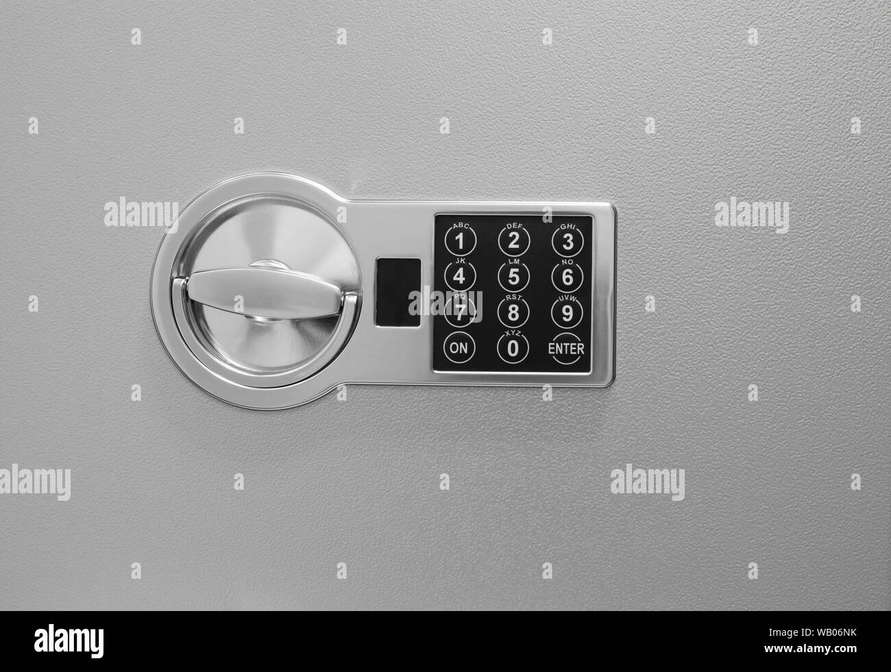 Light gray safe box code lock close up Stock Photo