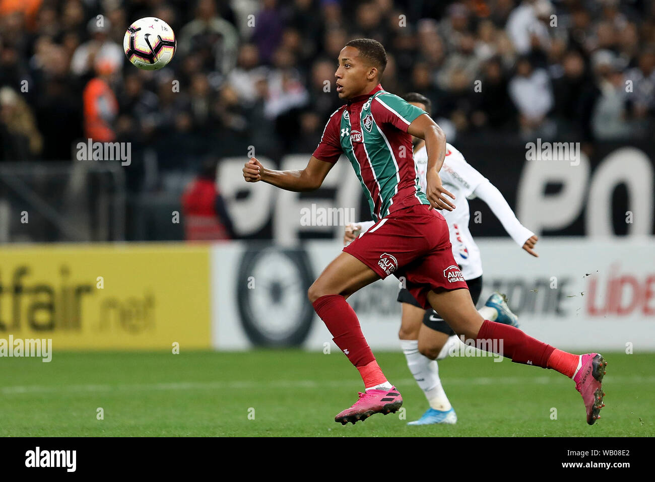 SÃO PAULO, SP - 22.08.2019: CORINTHIANS X FLUMINENSE - João Pedro during a match between Corinthians x Fluminense held at Corinthians Arena, East Zone of São Paulo, SP. The match is the first valid for the quarterfinals of the 2019 South American Cup. (Photo: Marco Galvão/Fotoarena) Stock Photo