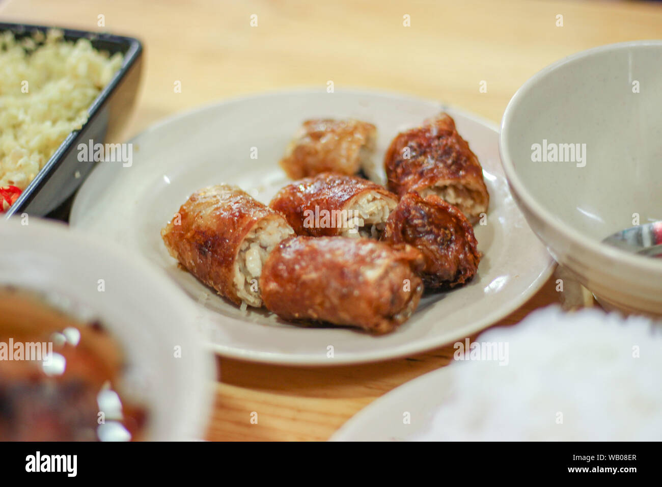 Nem, Vietnamese deep fried spring rolls Stock Photo