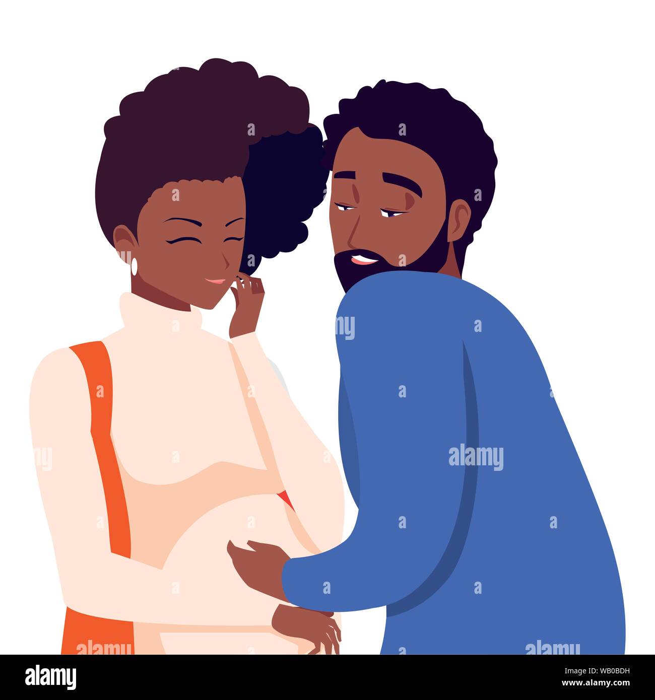 man hugs a pregnant woman - pregnancy and maternity vector illustration ...