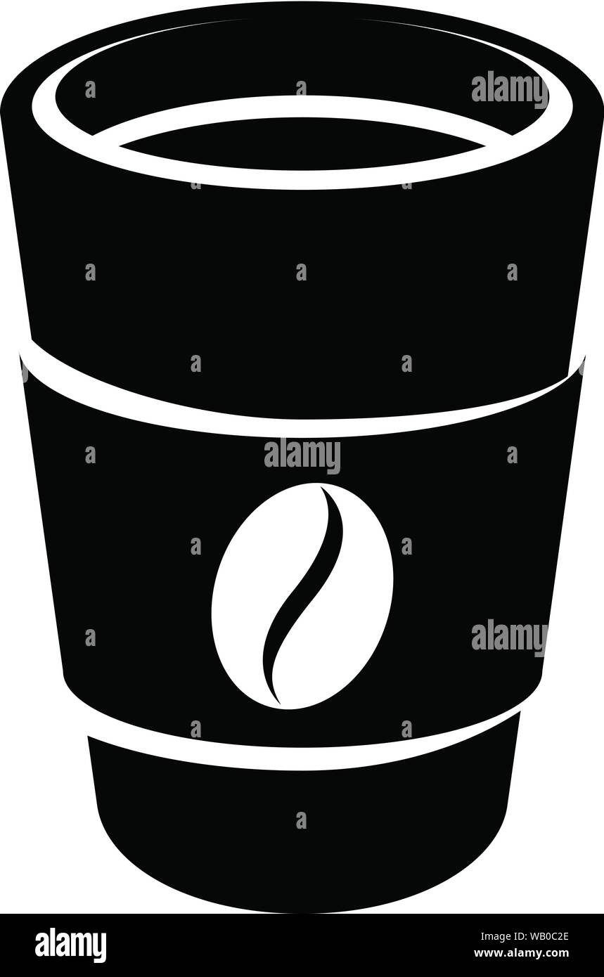 Vector Illustration of Black Paper Coffee or Tea Cup Icon isolated on a ...
