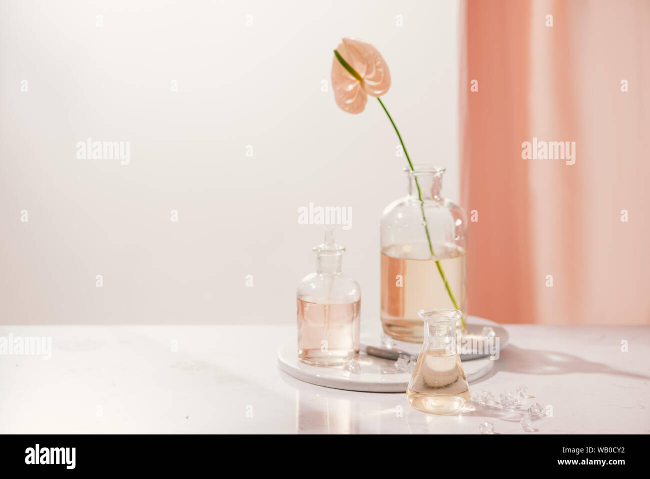 Natural Organic Extraction Flower Aroma Essence Solution In Laboratory Stock Photo Alamy