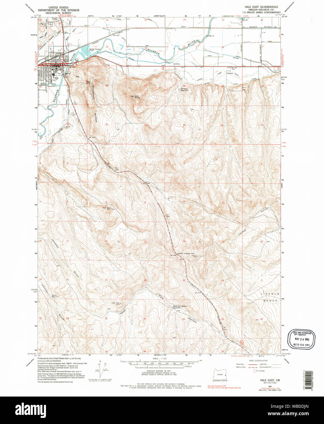 Map of vale oregon Cut Out Stock Images & Pictures Alamy