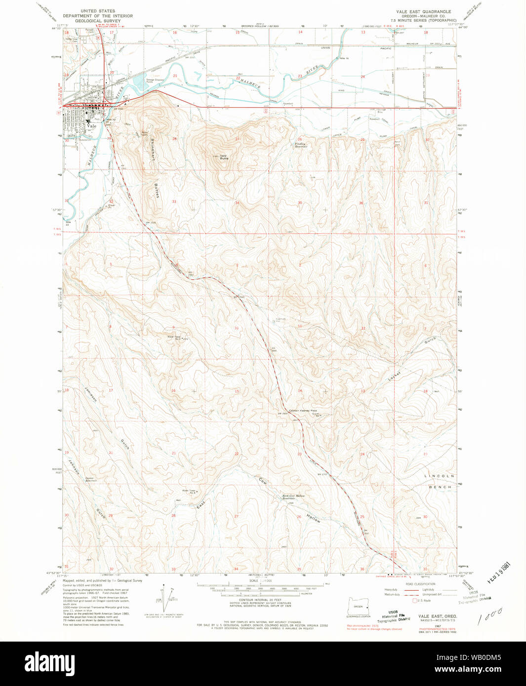 Map of vale oregon Cut Out Stock Images & Pictures Alamy