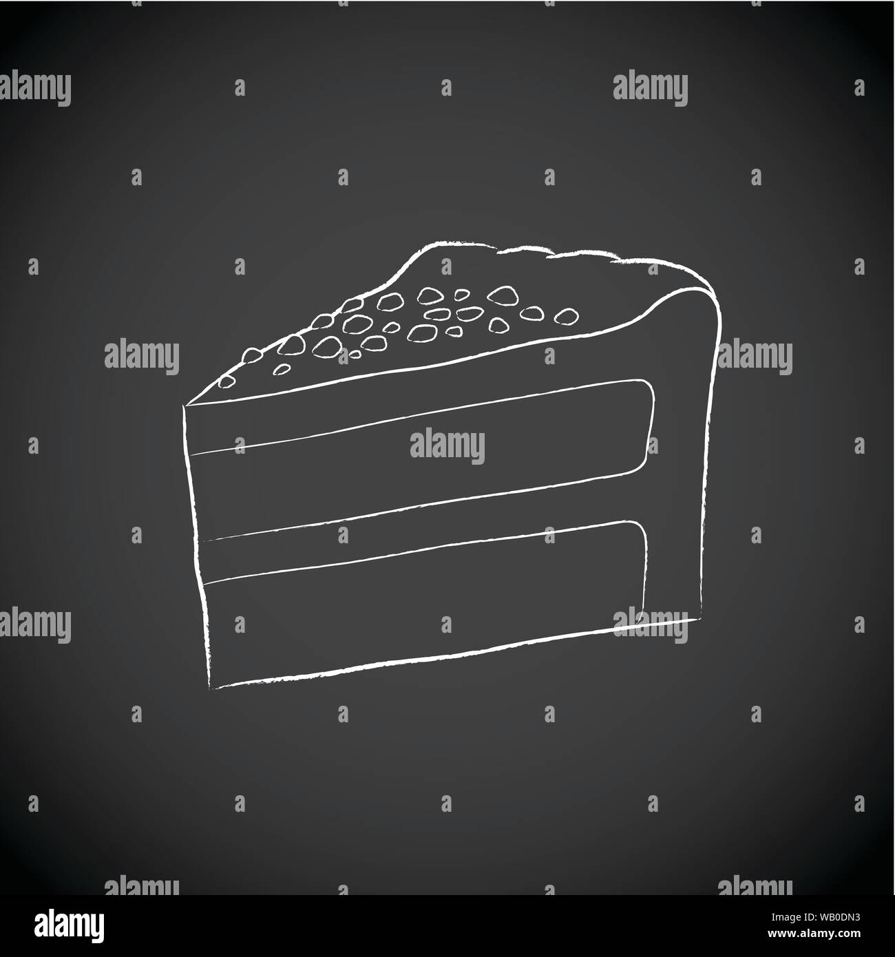 Vector Illustration of Chalkboard Drawing of a Cake Icon on a Blackboard Stock Vector Image