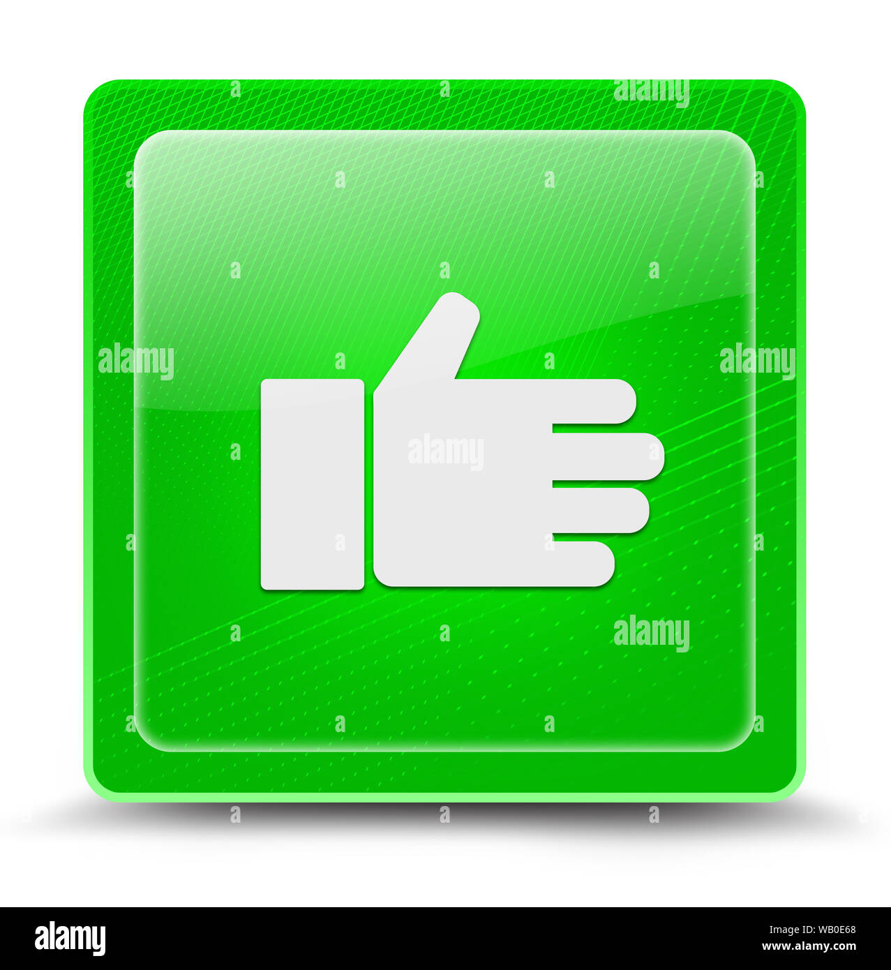 Like icon isolated on green square glassy button abstract illustration ...