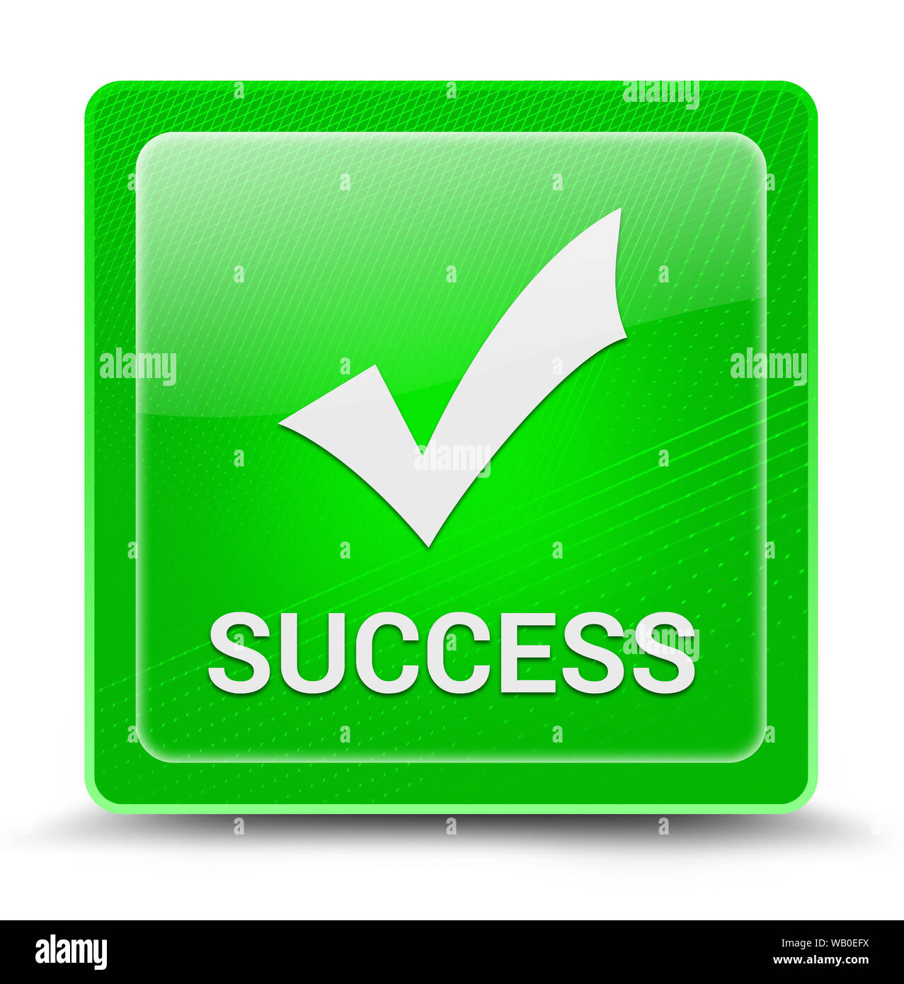 Success icon isolated on green square glassy button abstract illustration  Stock Photo - Alamy