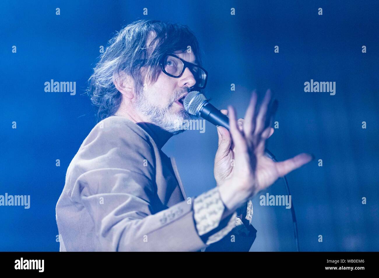 Edinburgh, UK. 22 August, 2019 The inimitable Pulp frontman and solo artist, Jarvis Cocker remains a startlingly vital force in music, playing songs from his glittering career. He returns to the International Festival with his new project JARV IS Credit: Rich Dyson/Alamy Live News Stock Photo