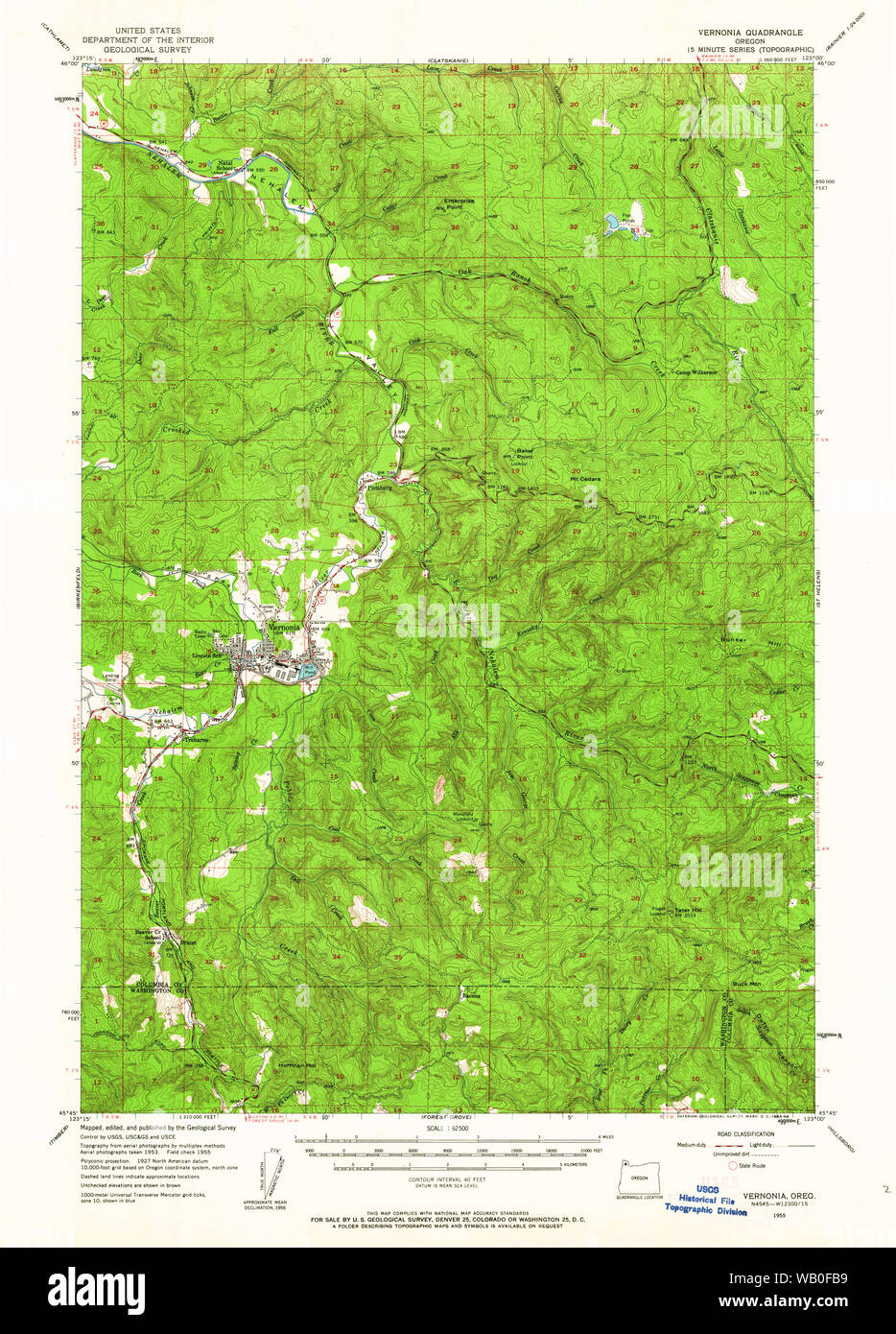 Map of vernonia oregon hi-res stock photography and images - Alamy