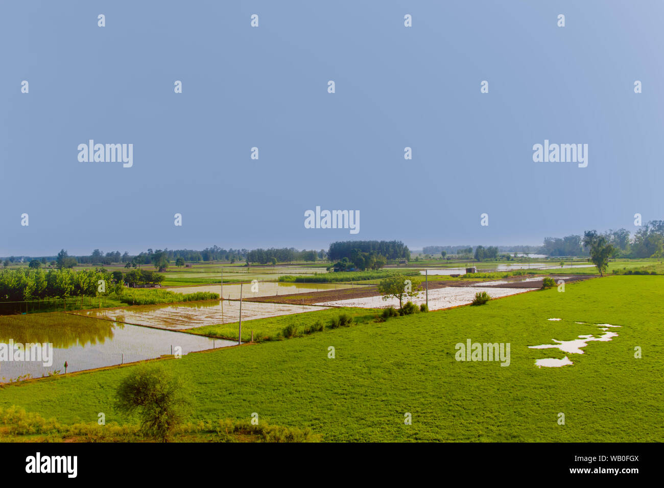 Beautiful Landscape of Farmland covered with blue sky Stock Photo - Alamy
