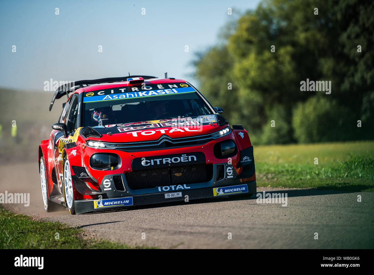 Ogier Sebastien and Ingrassia Julien with Citroen C3 WRC at the shakedown of WRC ADAC Rallye Deutschland 2019. Stock Photo