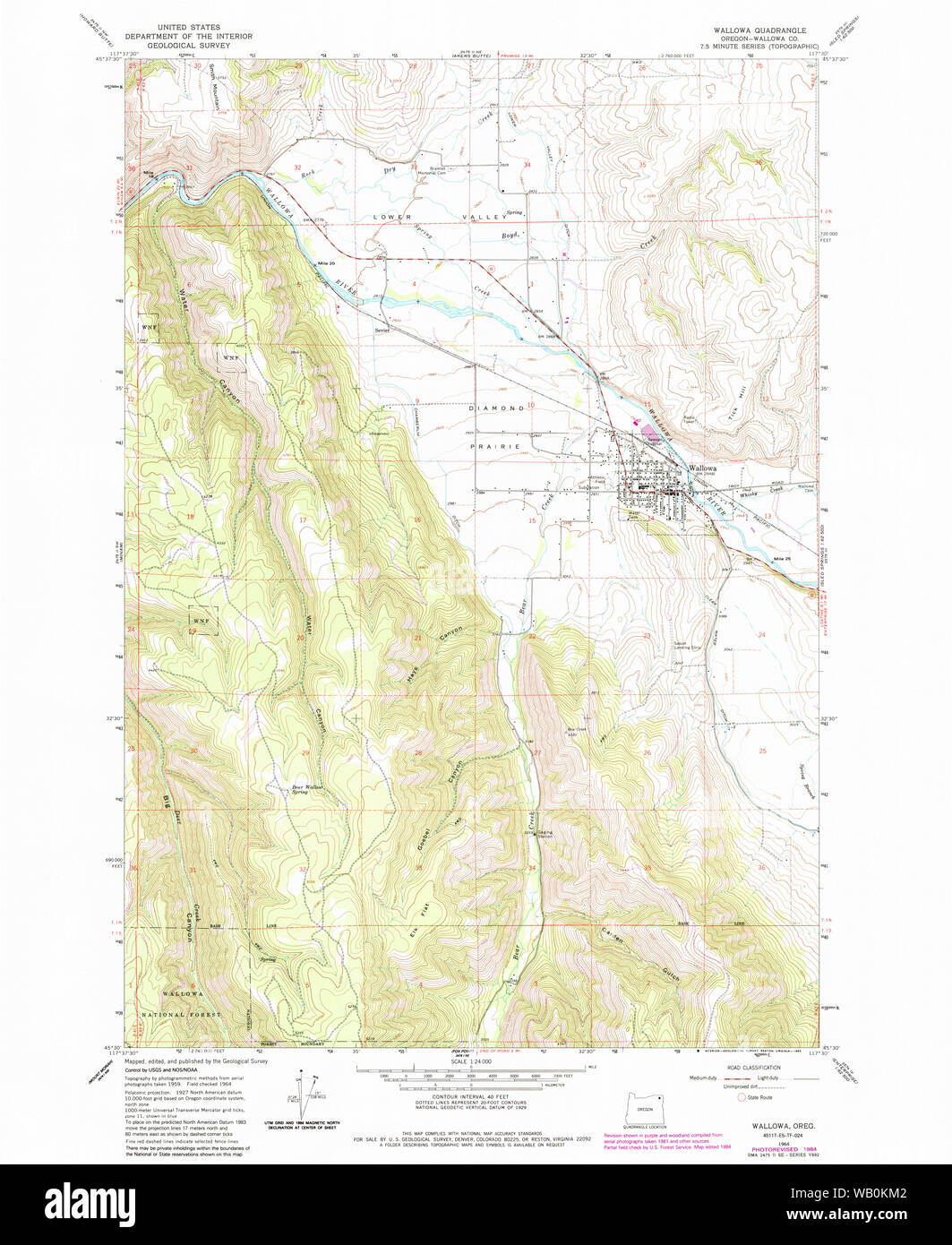 Map of wallowa oregon hires stock photography and images Alamy
