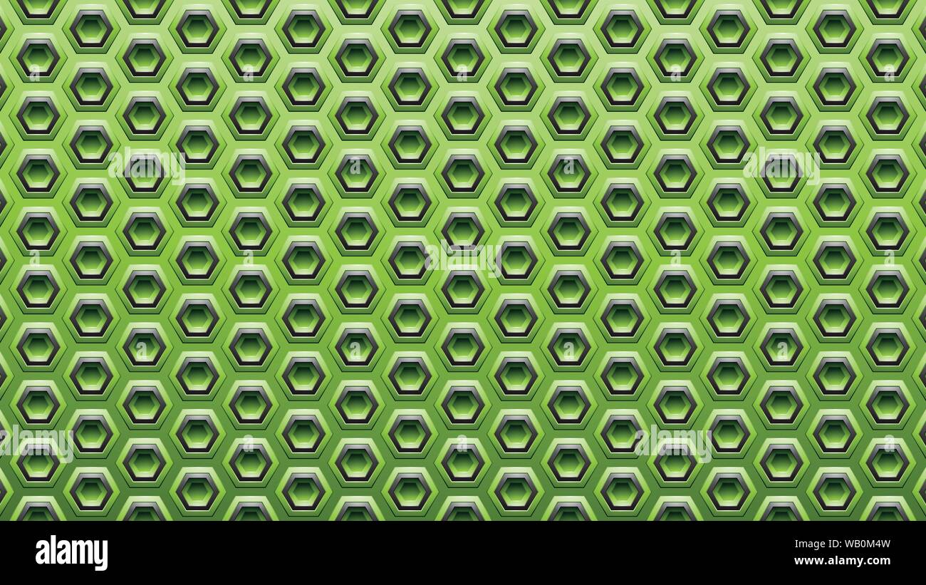 Vector Illustration of Green and Black Embossed Hexagon Background ...