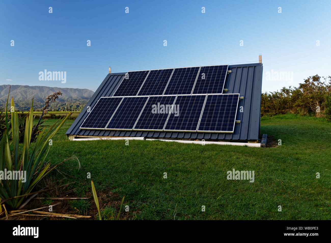 Solar panels for an off grid system Stock Photo - Alamy