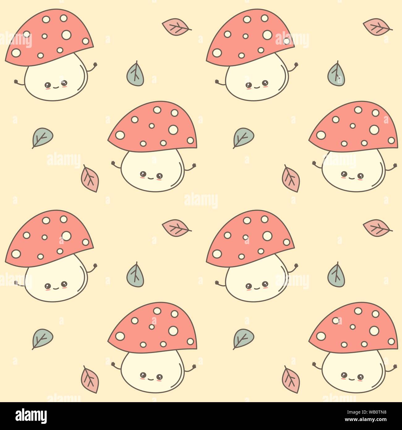 cute cartoon autumn fall seamless vector pattern background ...